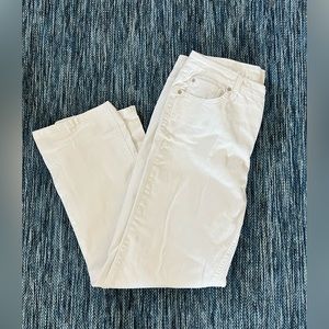 Womens Jones New York Lexington straight white jeans size 14WP.